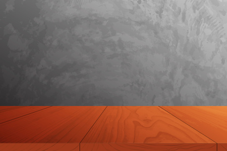 Wooden floor with concrete wall. Vector illustration.のイラスト素材