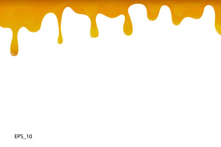 Drop of honey on white background. Vector illustration.のイラスト素材