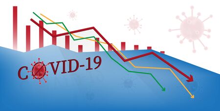 The global impact of COVID-19, economy and stock markets, financial crisis concept.のイラスト素材