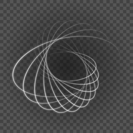 Smooth light gray lines on transparency background vector illustration. Glowing translucent element for special Effects. Abstract design.のイラスト素材