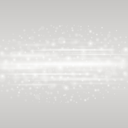 Bokeh light gray sparkles on transparency background vector illustration. Glowing glittering particles element for special Effects. Abstract design.のイラスト素材