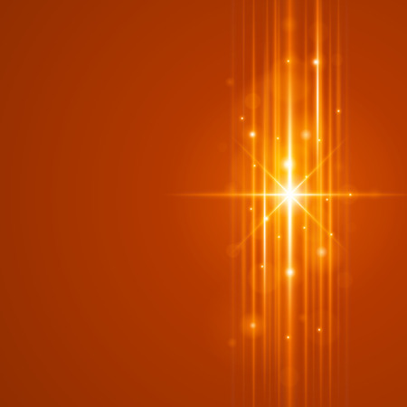 Smooth light orange waves lines and Lens Flares vector abstract background.のイラスト素材