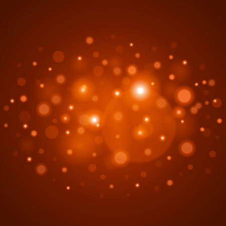 Abstract Light Orange Bokeh Background Vector Illustration. Magic Defocused Glitter Sparkles. Good for promotion materials, Brochures, Banners. Abstract Backdrop.のイラスト素材