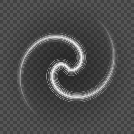 Smooth light gray lines on transparency background vector illustration. Glowing translucent element for special Effects. Abstract design.のイラスト素材