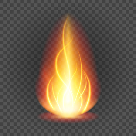 Abstract fire flame light on black background vector illustration. Burning flames translucent elements special Effect.のイラスト素材