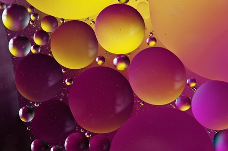 abstract colors background from bubbles on water の写真素材