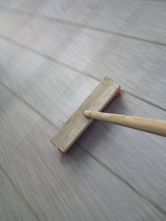 broom sweeping  - long exposure time の写真素材