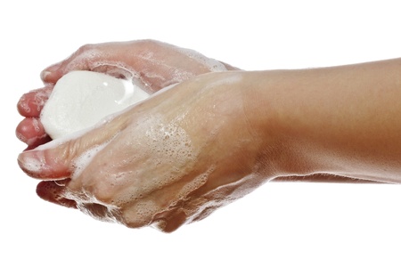 hands with soap
