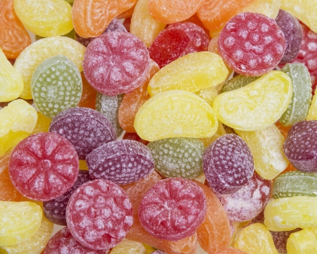 fruit candies in detail