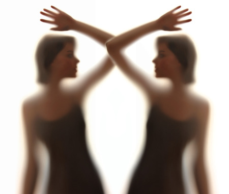 silhuette of a womanの写真素材