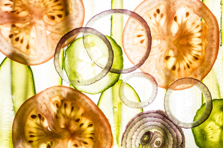 art background from sliced vegetableの写真素材