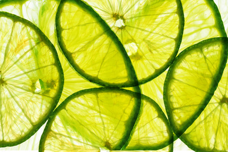 art background from sliced limesの写真素材