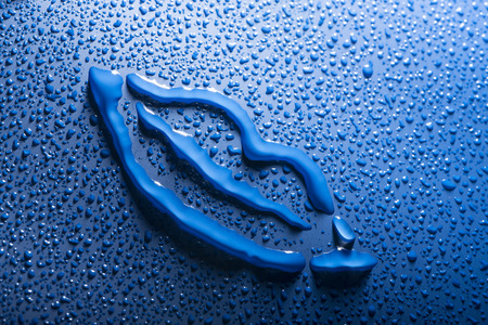 a shape of mouth - kiss from water drops - love concept