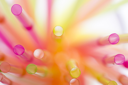 Colourful straws on a white background - macro detailの写真素材