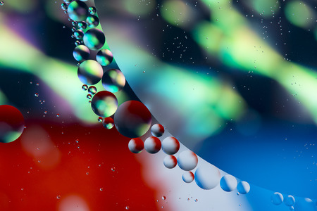 Abstract colorful Background Oil in Water close up - macro photo