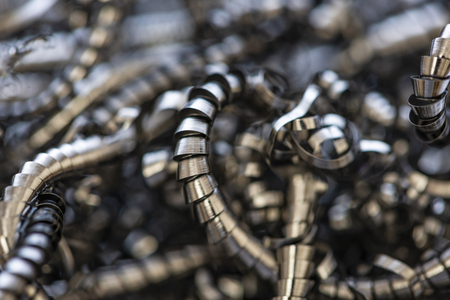 metal shavings in the detail - macro pictureの写真素材