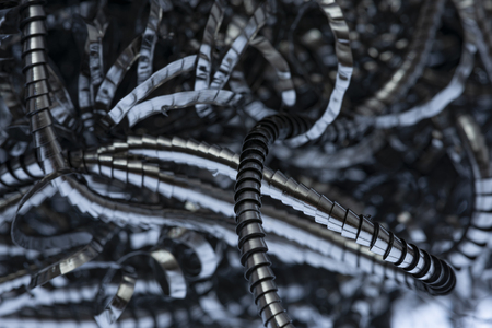 metal shavings in the detail - macro picture