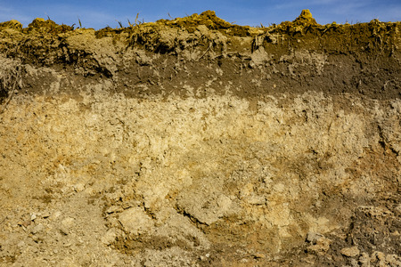 the soil with different layers close upの写真素材