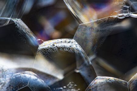 soap bubbles close up in the detail - macro photographyの写真素材