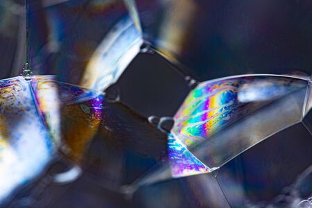 soap bubbles close up in the detail - macro photographyの写真素材