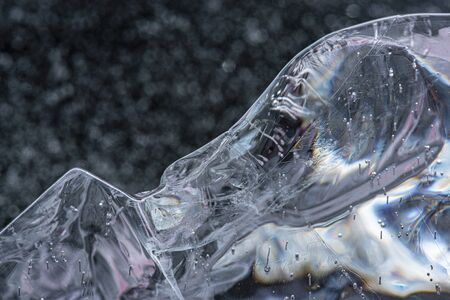 ice texture close up in the macro detailの写真素材