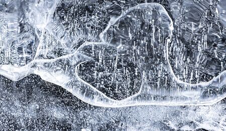 ice texture close up in the macro detailの写真素材
