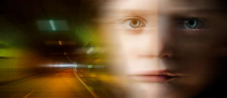 blurred face close up art pictureの写真素材