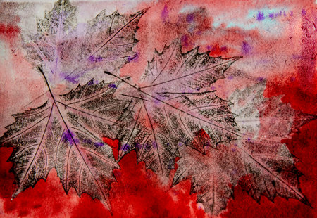 artistic image - imprints of leaves - Graphics - monoprintの写真素材