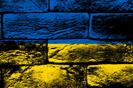 ukraine flag and texture ukraine crisis concept illustrationの写真素材