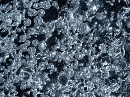 ice texture with bubbles close up in the detail - macro photography