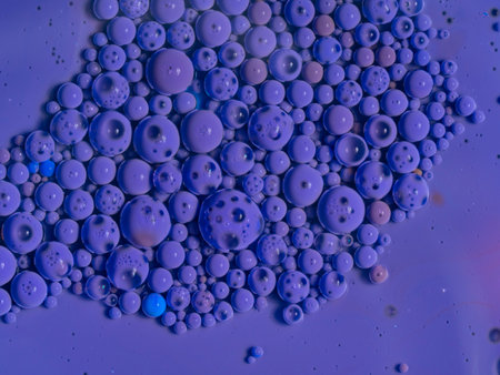 watercolors and oil artistic macro photography, behavior of oil and water when brought togetherの写真素材
