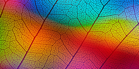 leaf texture, leaf background with veins and cells - macro photographyの写真素材