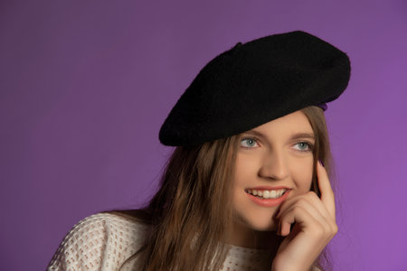 young model woman posing in fashionable clothesの写真素材