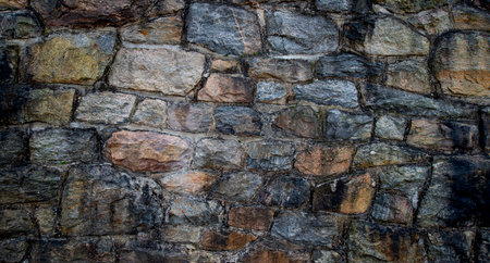 monumental wall from big old stonesの写真素材