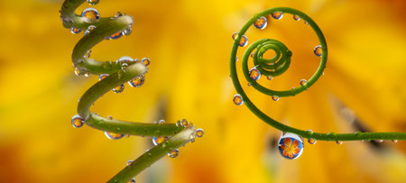 flower and rain drops - macro photographyの写真素材