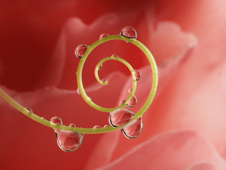 flower with dew drops - beautiful macro photographyの写真素材