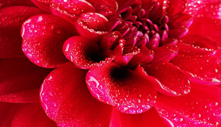 flower with dew drops - beautiful macro photographyの写真素材