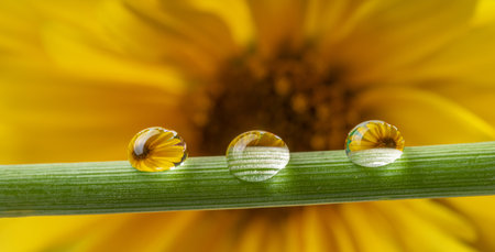 flower and dew drops - macro photoの写真素材