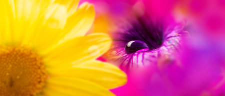 flower with rain drops - macro photographyの写真素材