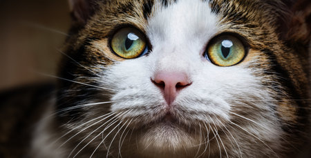 and cat portrait close upの写真素材