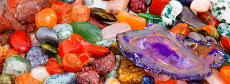 collection of semiprecious natural stones
