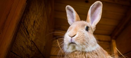 rabbit in a hutchの写真素材