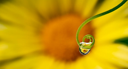 flower with dew drops - macro photographyの写真素材