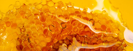 honey texture close up in the detailの写真素材