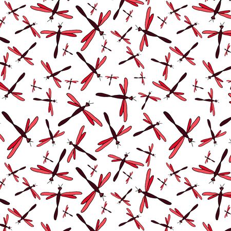 Awesome vector seamless pattern with dragonfliesのイラスト素材
