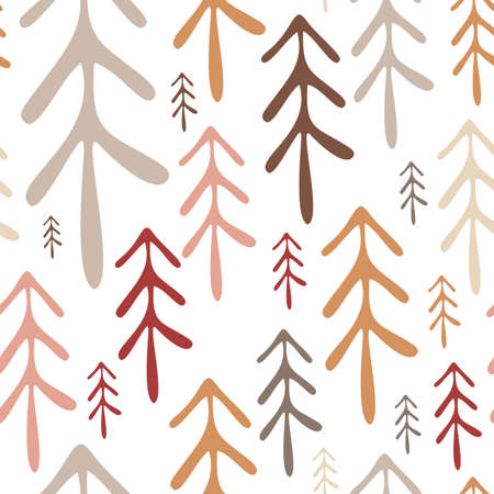 Seamless pattern in boho style. Vintage winter, Christmas elements, winter decorations and abstract elements. Design for textiles, cards, invitations, wrapping paper and boxes. hand drawn elementsのイラスト素材