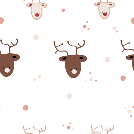 Seamless pattern in boho style. Vintage winter, Christmas elements, winter decorations and abstract elements. Design for textiles, cards, invitations, wrapping paper and boxes. hand drawn elementsのイラスト素材