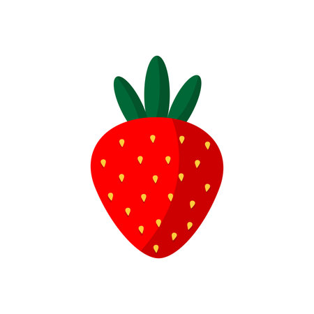 Strawberry. Design element for Valentines Day. Flat illustration with red strawberries. Vector illustrationのイラスト素材