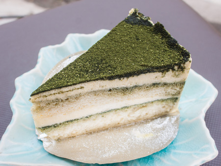 green tea cakeの写真素材