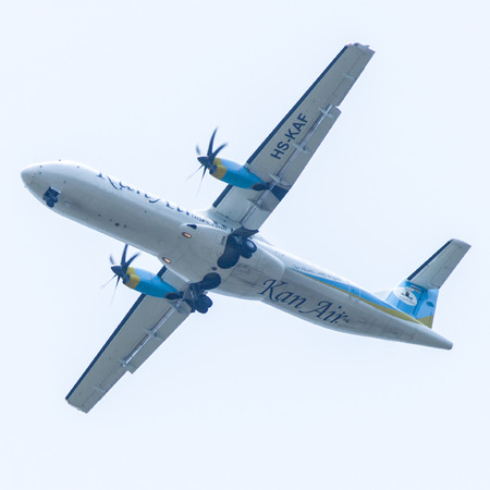 Chiang Mai Thailand -May 17 : ATR72-500 of Kan Airlines. Landing to Chiangmai airport 26/05/2015...